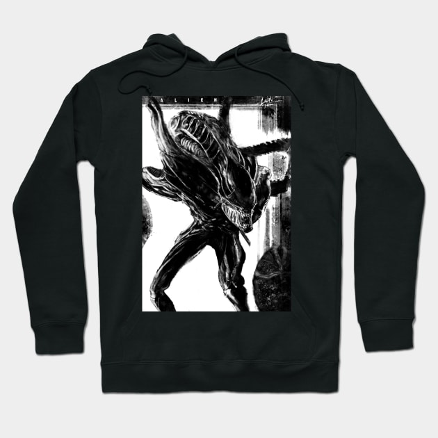 Alien 40th anniversary Tee Hoodie by Art Of Lunatik